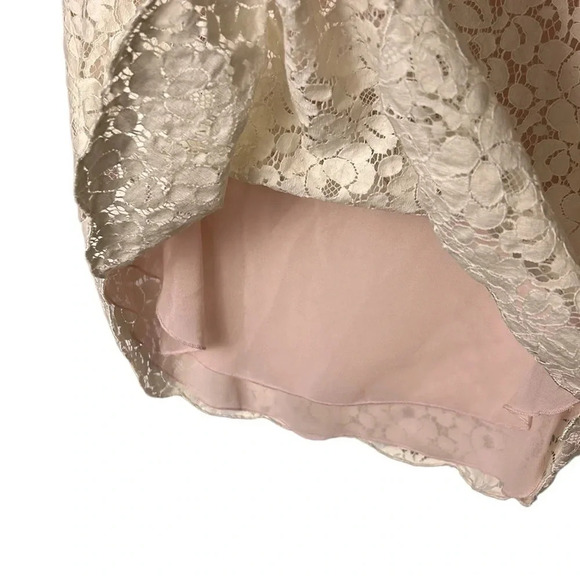 Floral White ,off white,lace sheer top ,with pink underlay, Ariztia Talula, - Picture 12 of 17